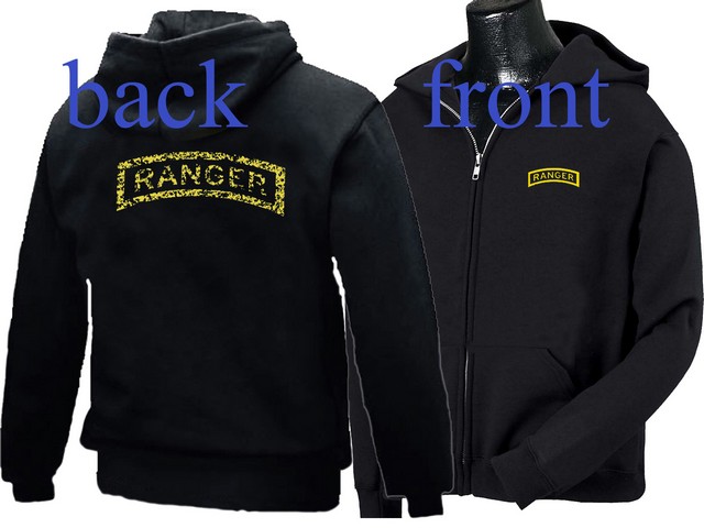 US army special forces rangers zipped hoodie