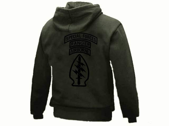 US army commando rangers od green sweat hoodie