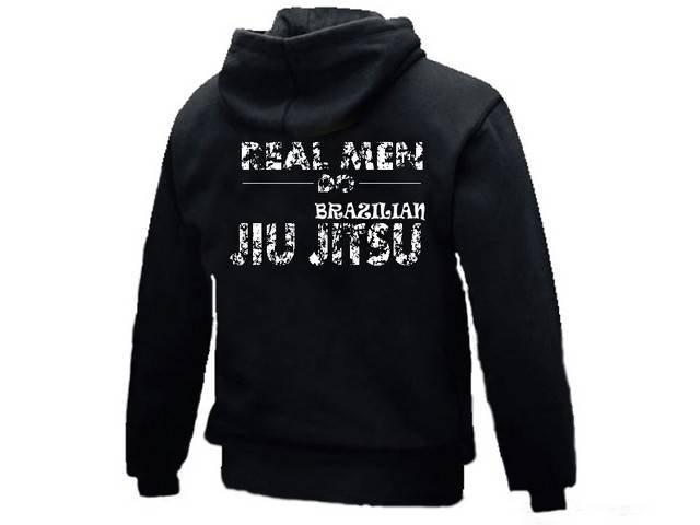 Real men do Brazilian Jiu Jitsu grunge look pullover hoodie