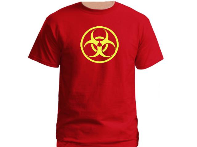 Biological weapon logo red 100% cotton t-shirt