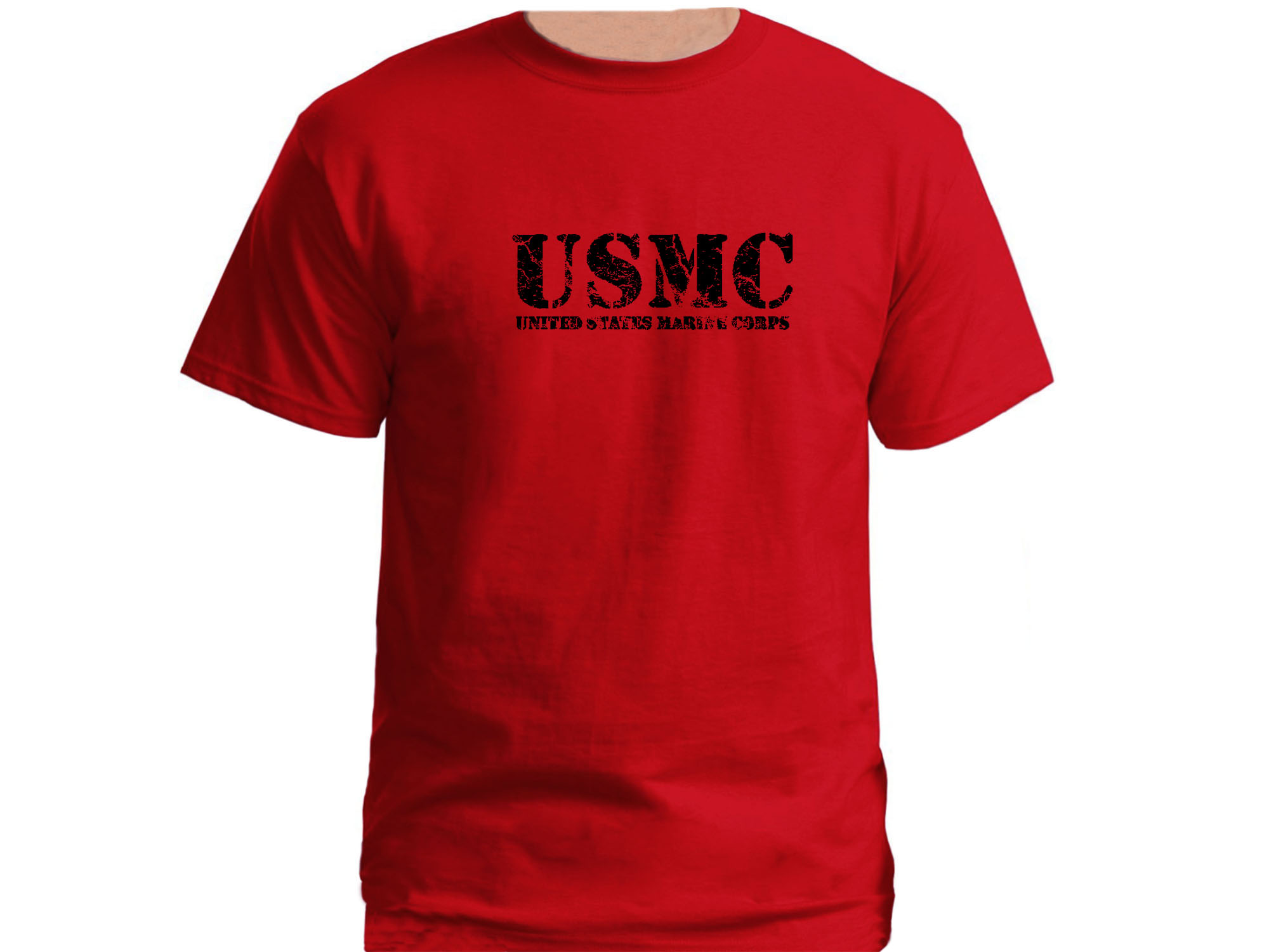 US army marine corps USMC distressed look red t-shirt