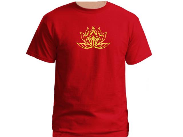 Lotus - Buddhist, yoga symbols red t shirt