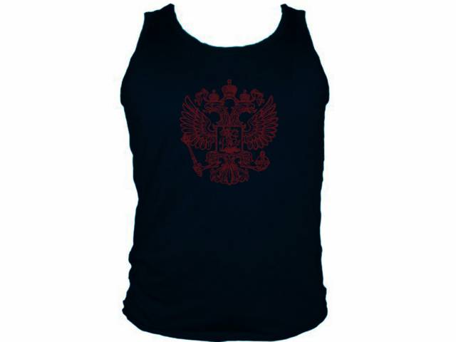 Russian coat of arms two headed eagle mens sleeveless tank top