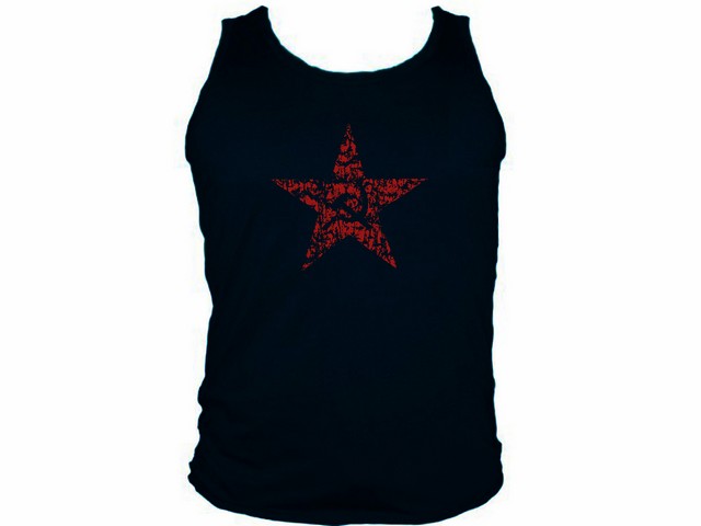 Russian USSR symbols Soviet star and sickle & hammer muscle tank top