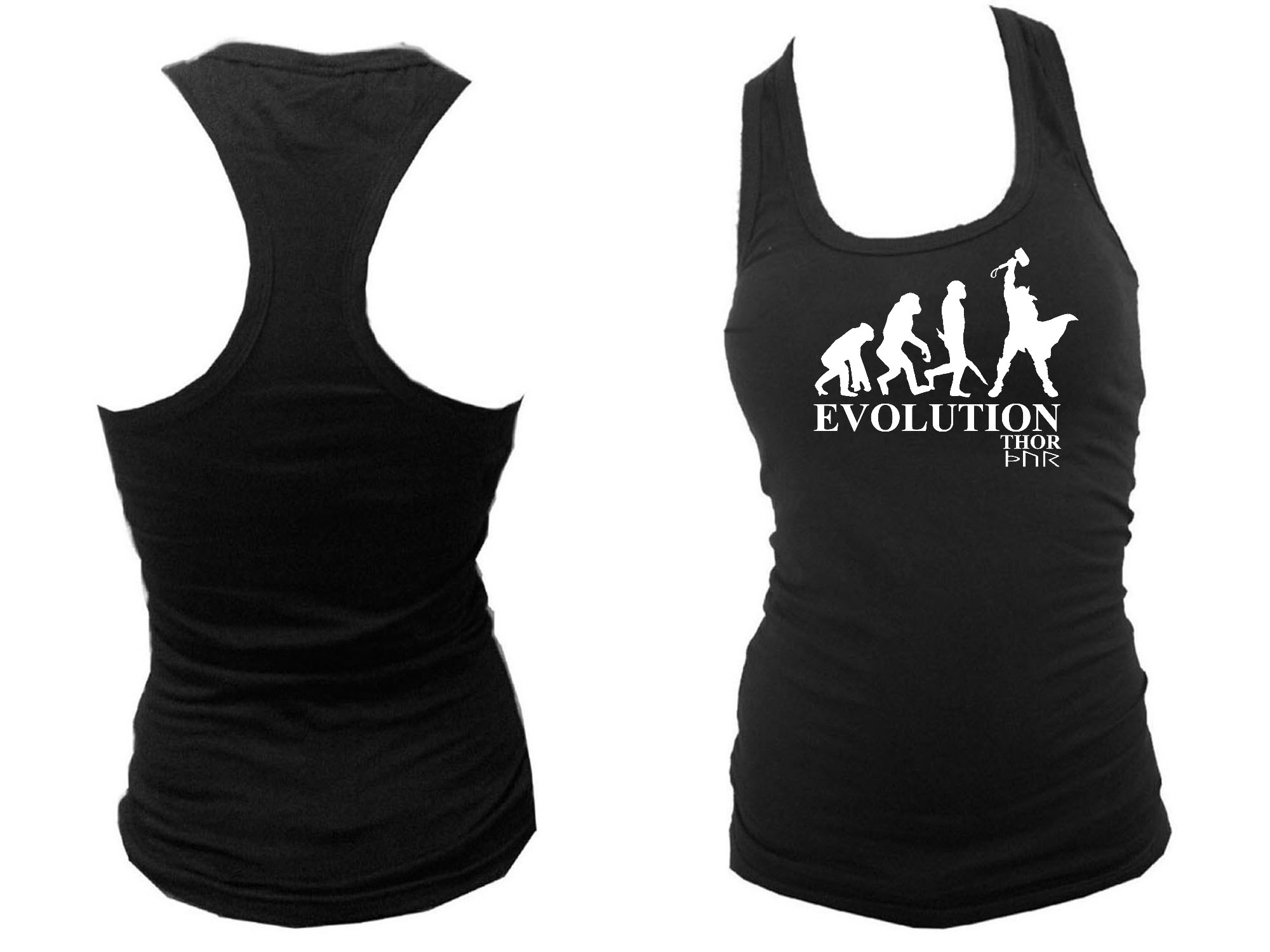 Thor hammer evolution  women sleeveless black cheap tank top L/XL