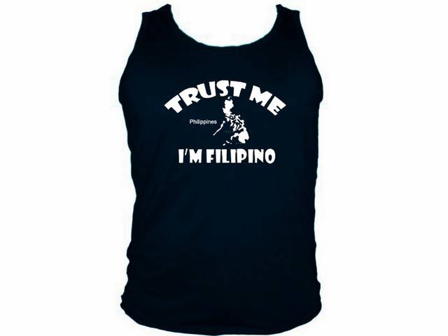 Trust me-I'm filipino- Philippines map pinoy muscle tank top 2XL