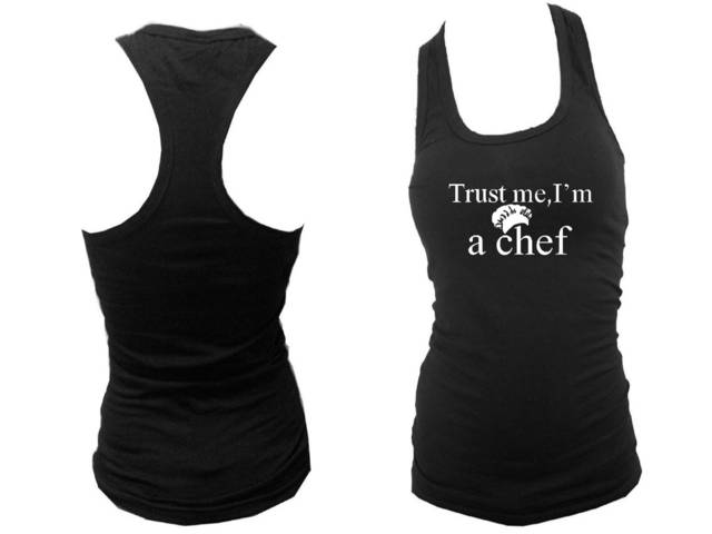 Trust me I"m a chef funny cook sleeveless women tank top L/XL