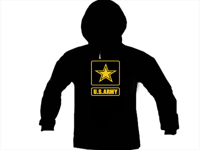 US army emblem silk printed hoodie
