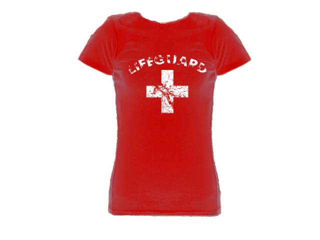 Lifeguard red/blue/apricot ladies/girls t-shirt