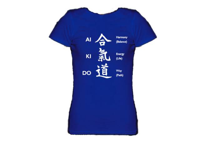 Aikido women royal blue t-shirt
