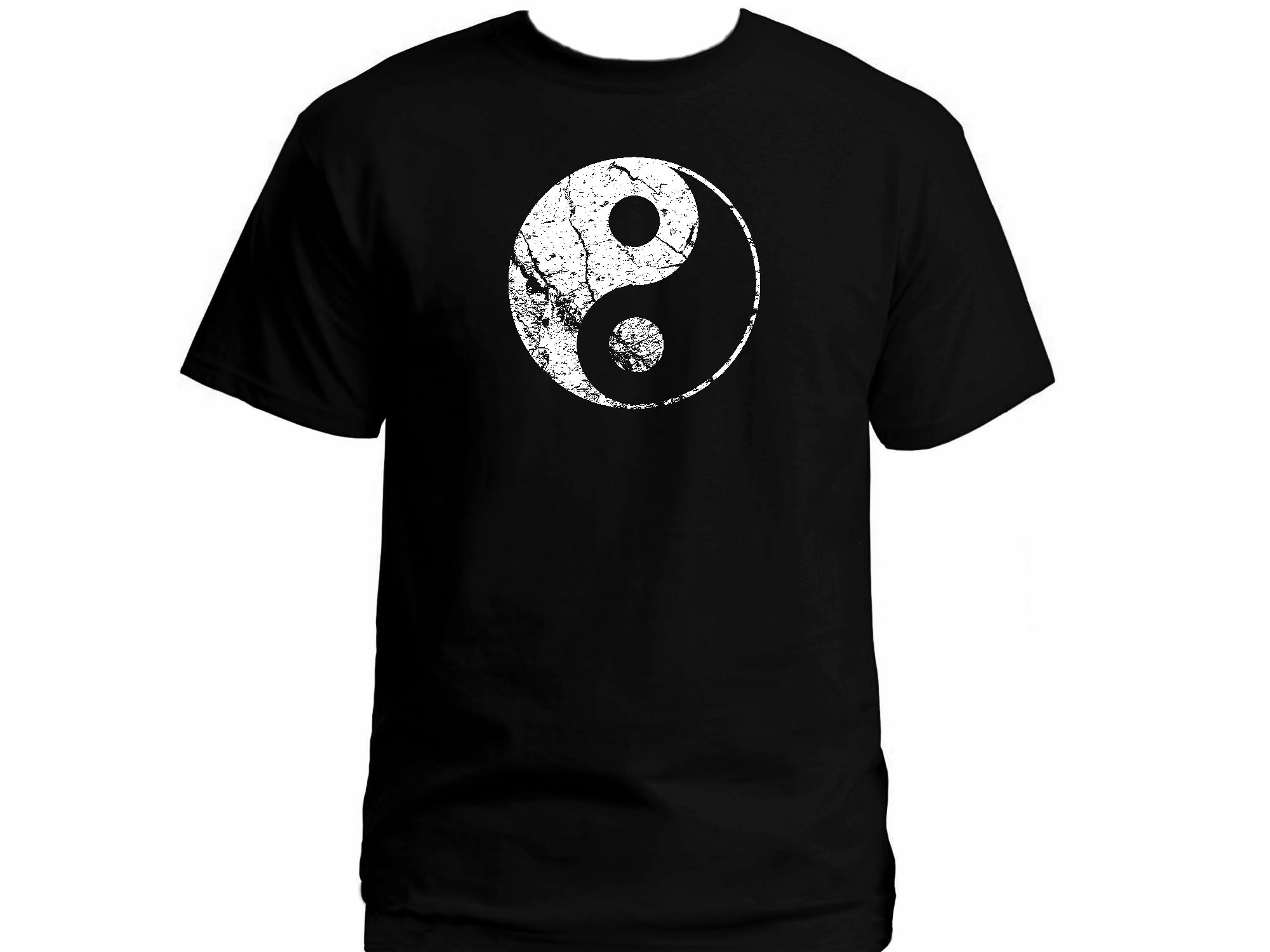 Yin Yang distressed look customized t-shirt
