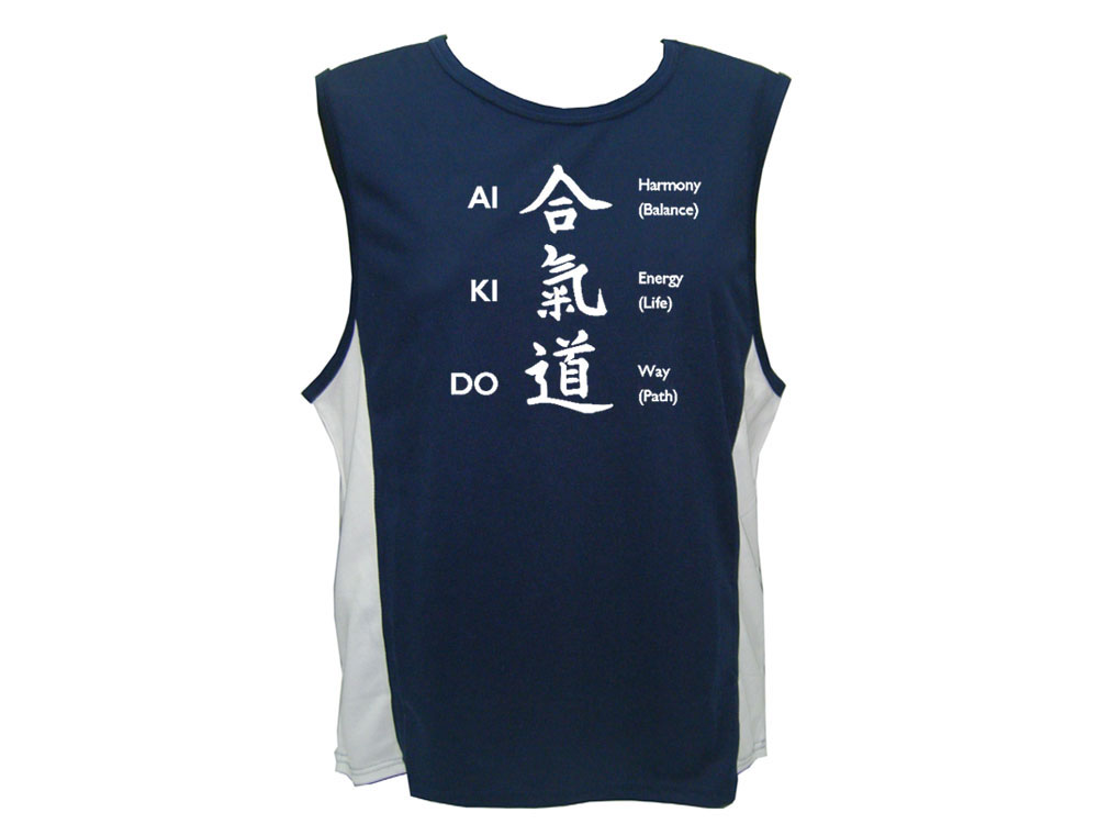 Aikido moisture wicking sleeveless t shirt