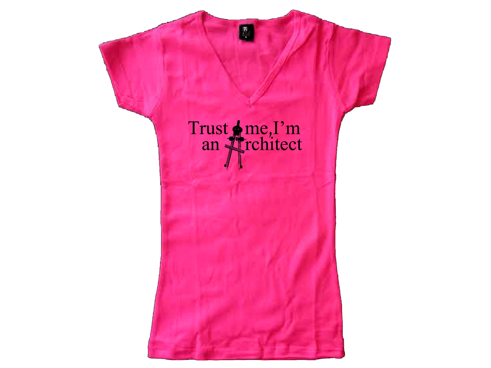 Trust me-I'm an architect professions women v neck pink shirt