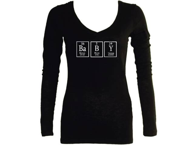 Baby-mendeleev periodic table of elements women sleeved t shirt