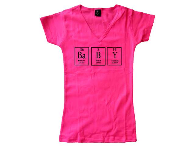 Baby-mendeleev periodic table of elements women pink shirt