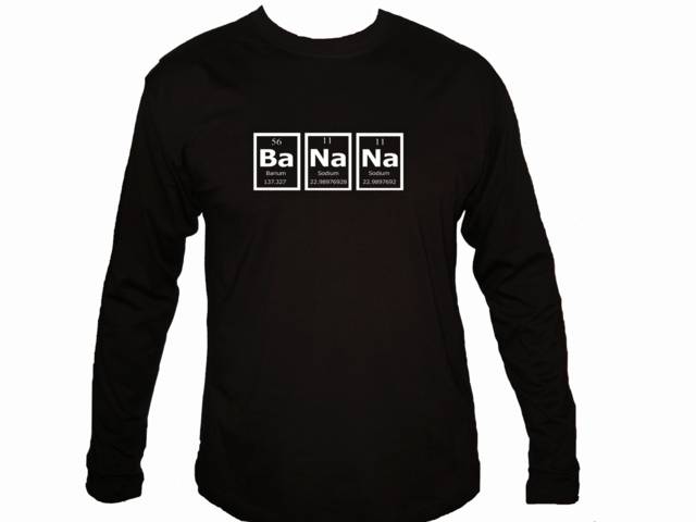Banana-periodic table of element cool geeks sleeved t shirt