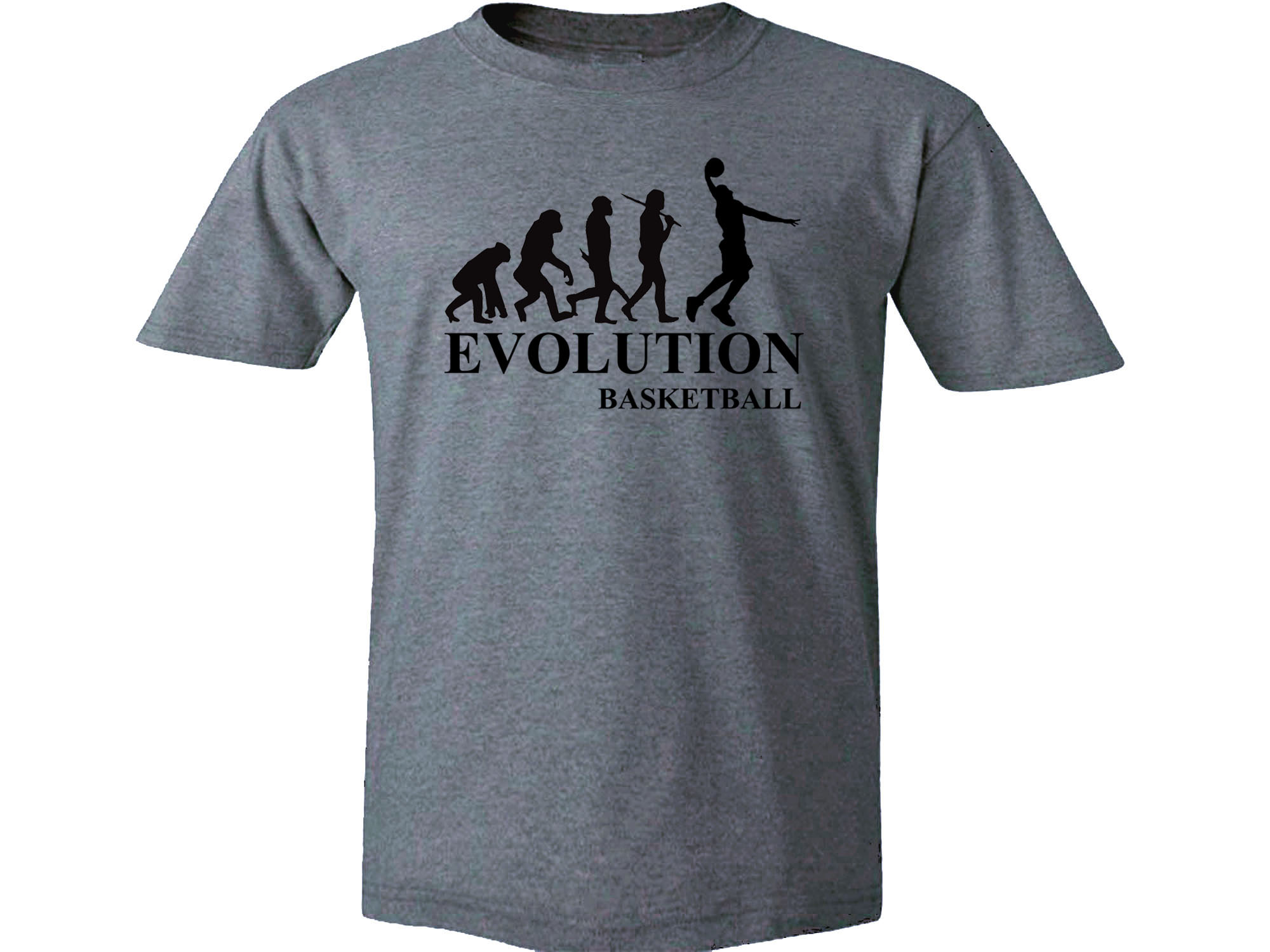 Basketball evolution funny evolve gray t-shirt