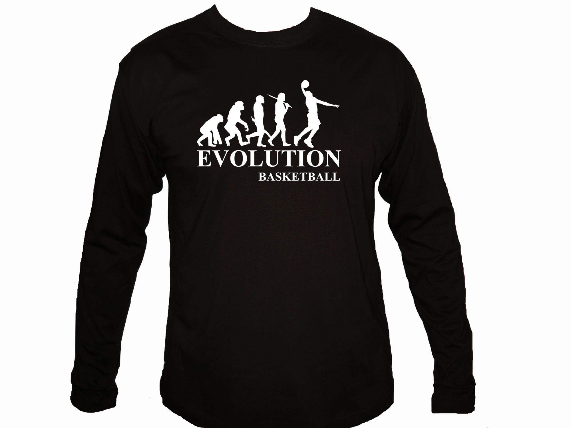 Basketball evolution funny evolve sleeved t-shirt