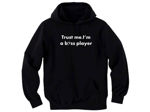 Trust me I'm a bass player clef graphic sweater hoodie