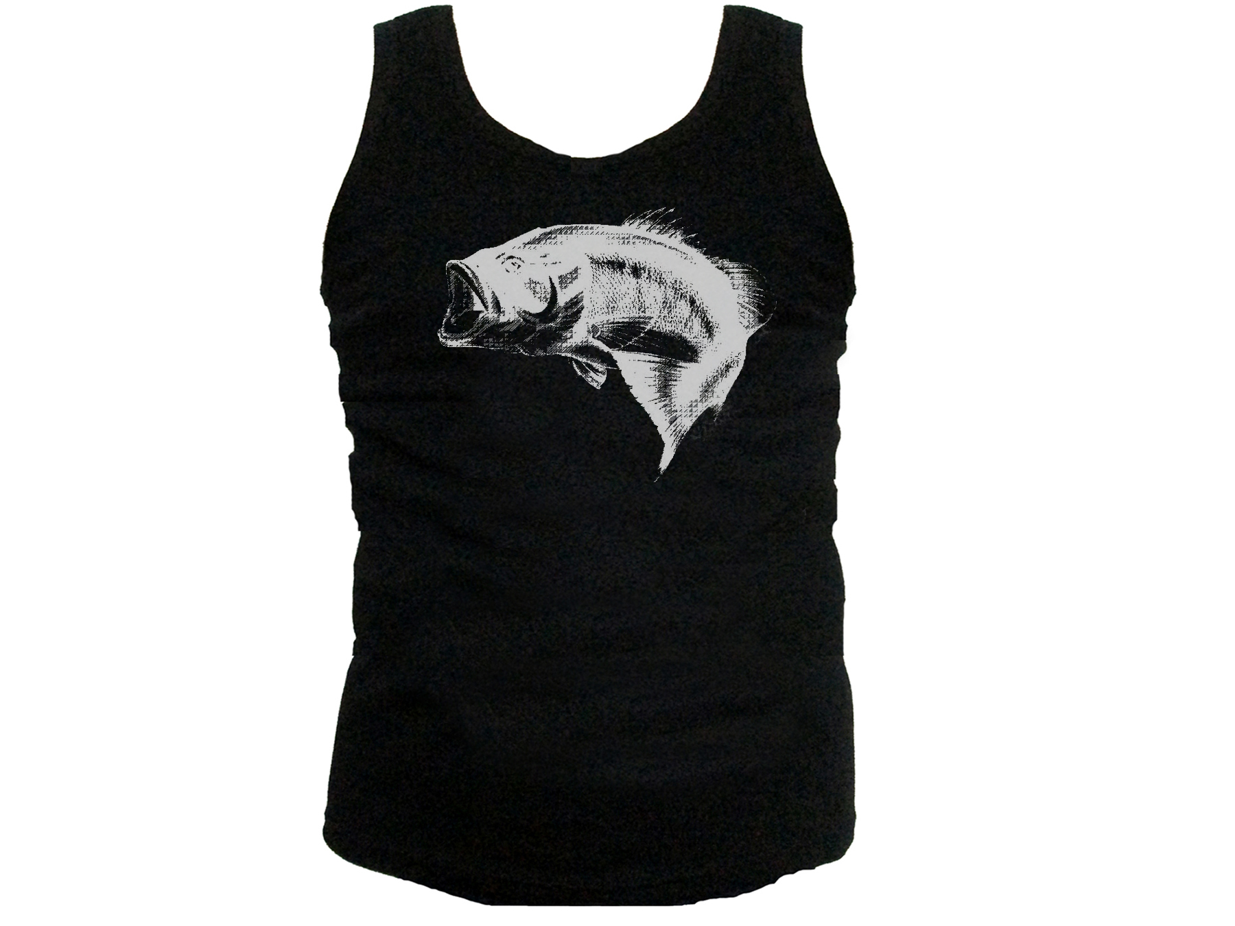 Sea bass picture black tank top