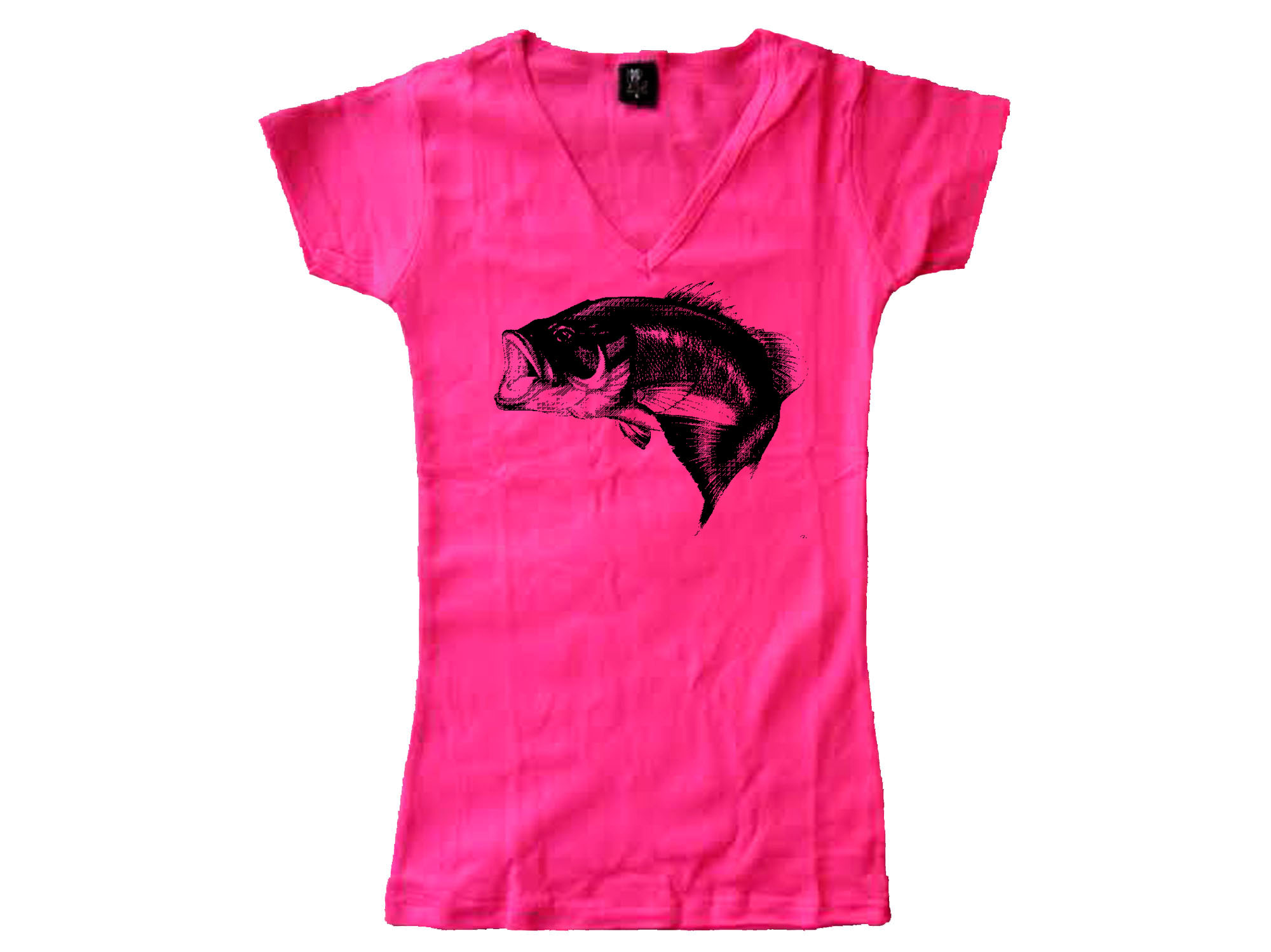 Bass fish fishing gifts woman pink t shirt