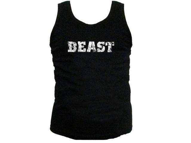 Beast distressed look tank top