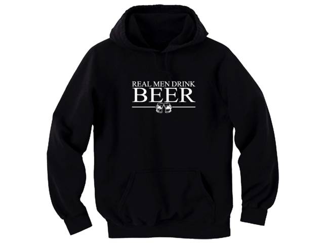 Real men drink beer funny drinking graphic cheap sweat hoodie 2