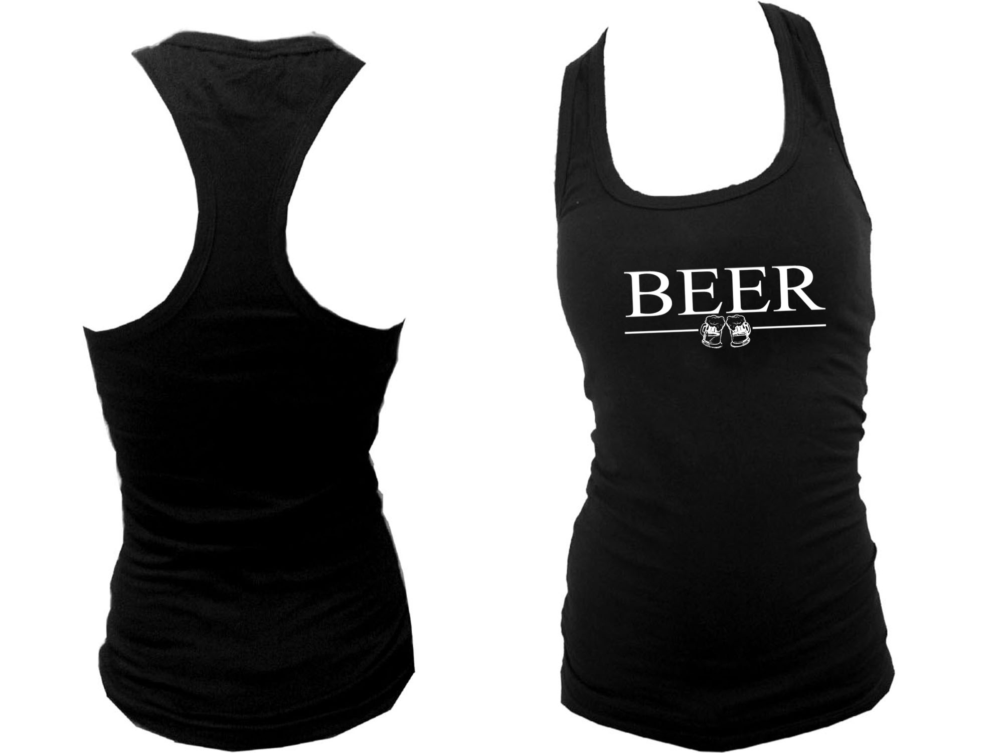 Beer drinking patty women black tank top L/XL