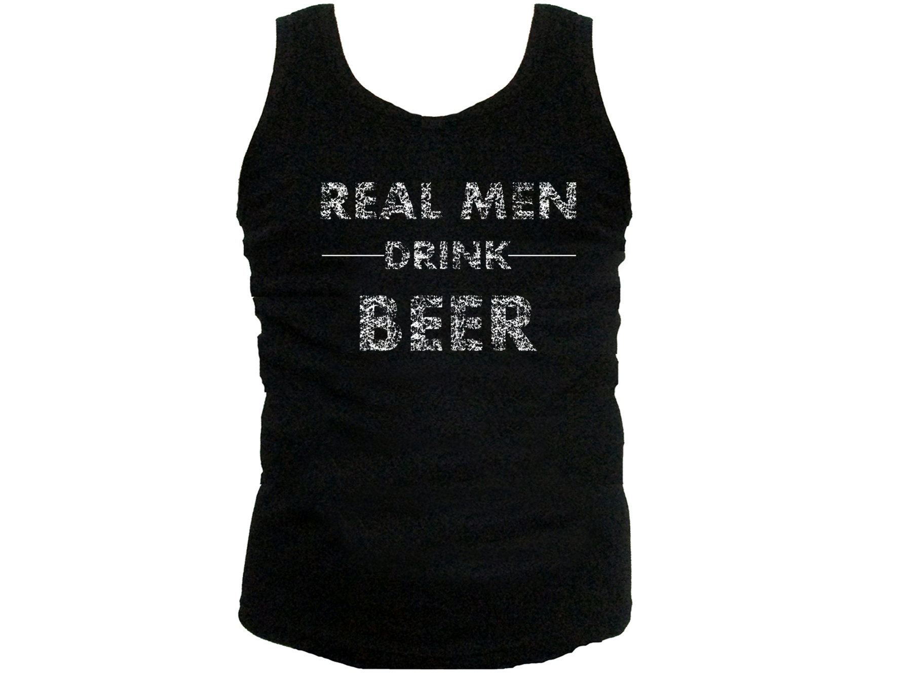 Real men drink beer funny drinking cheap distressed look tank top