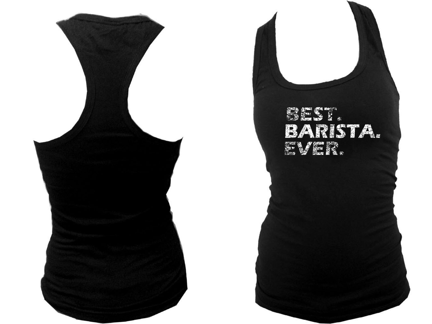 Best Barista ever distressed print women tank top S/M