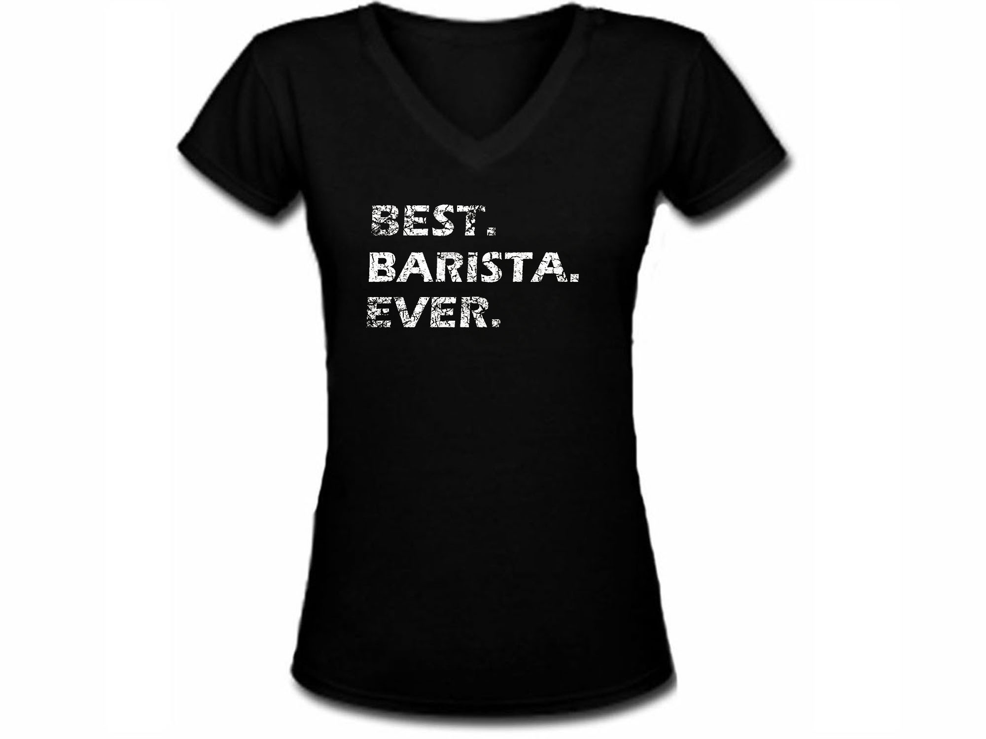 Best barista ever women v neck black tshirt