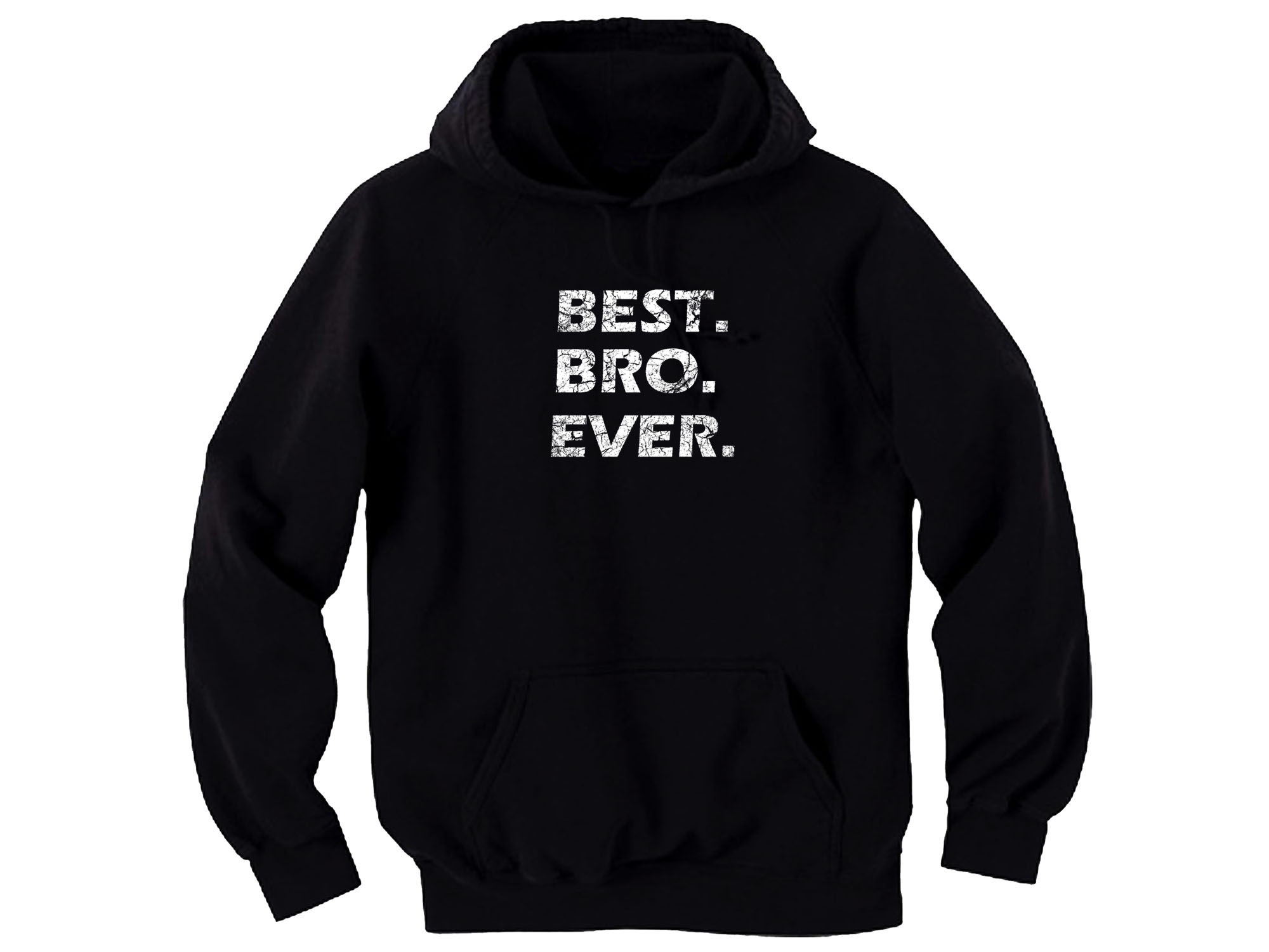 Best bro ever distressed print black hoodie