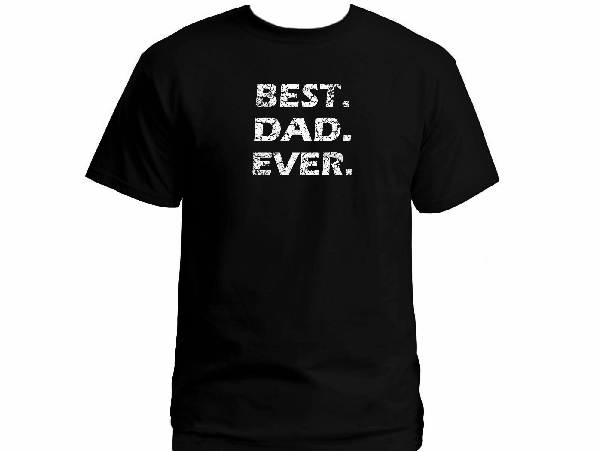 Best dad ever distressed print black t-shirt