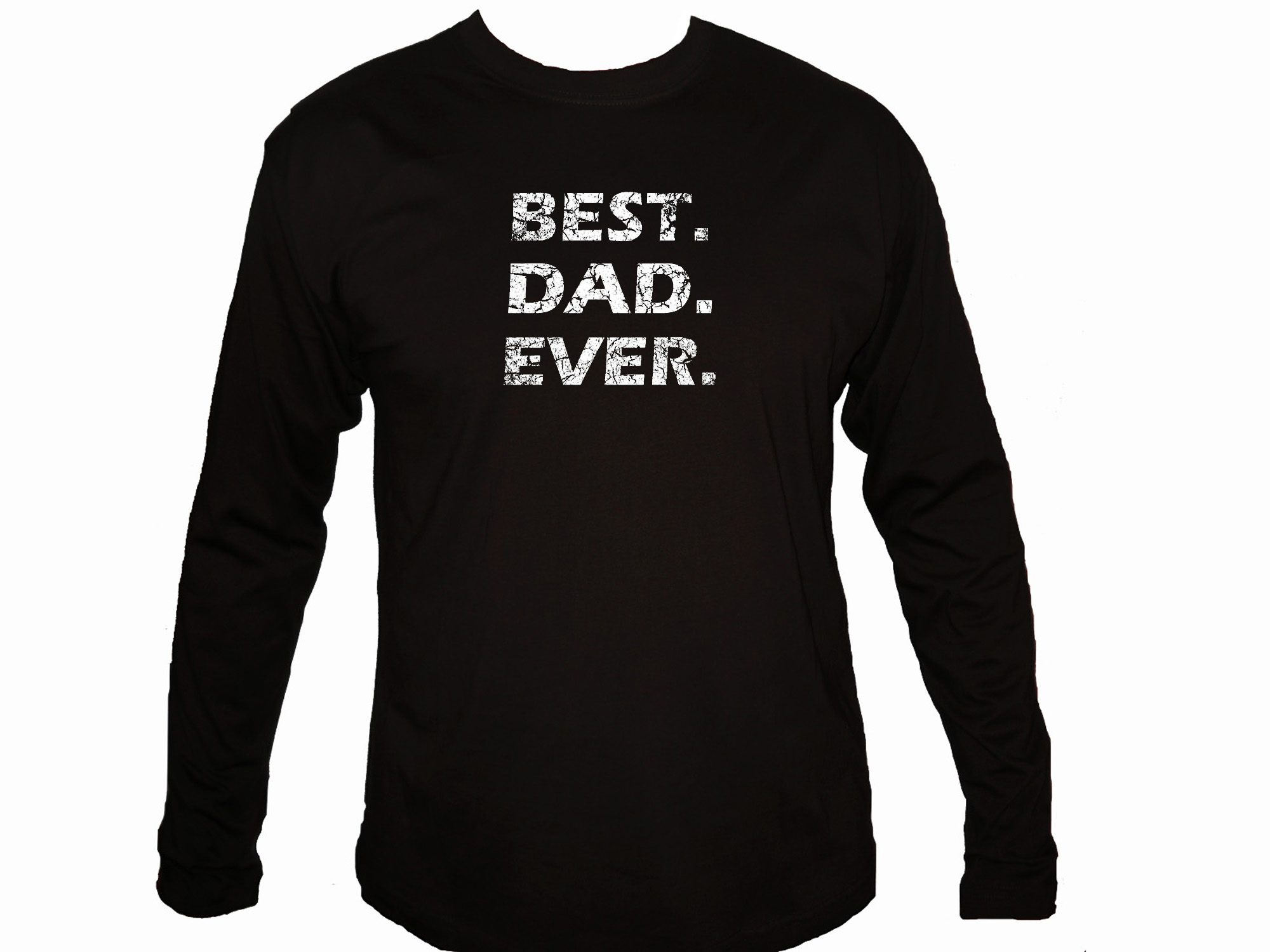 Best dad ever distressed print black sleeved t-shirt