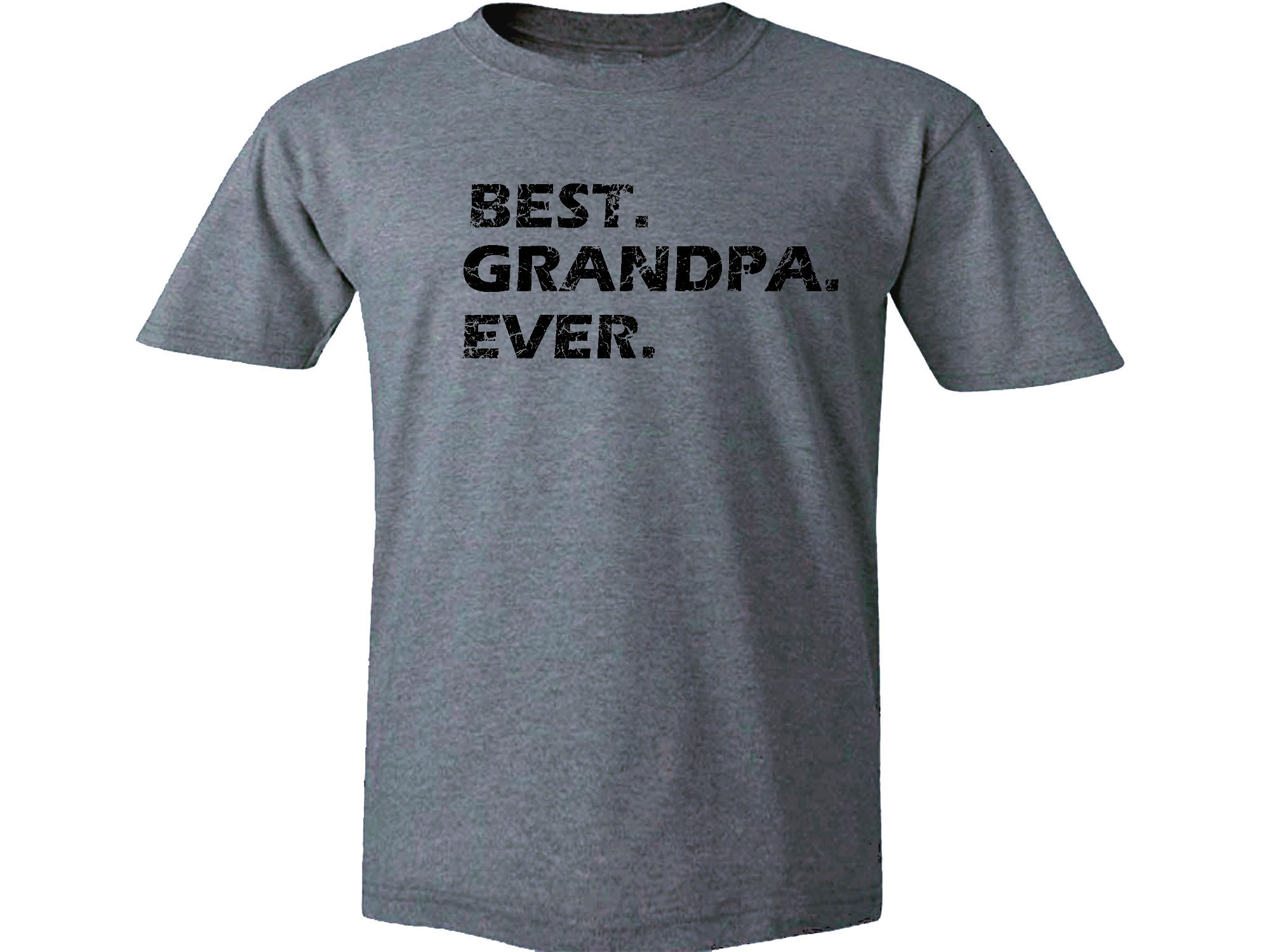 Best grandpa ever distressed print gray t-shirt