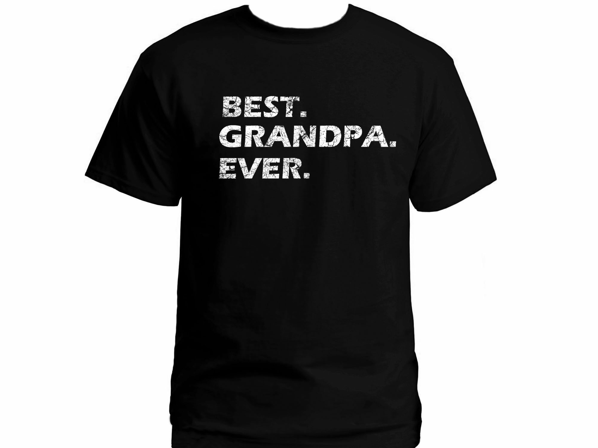 Best grandpa ever distressed print black t-shirt