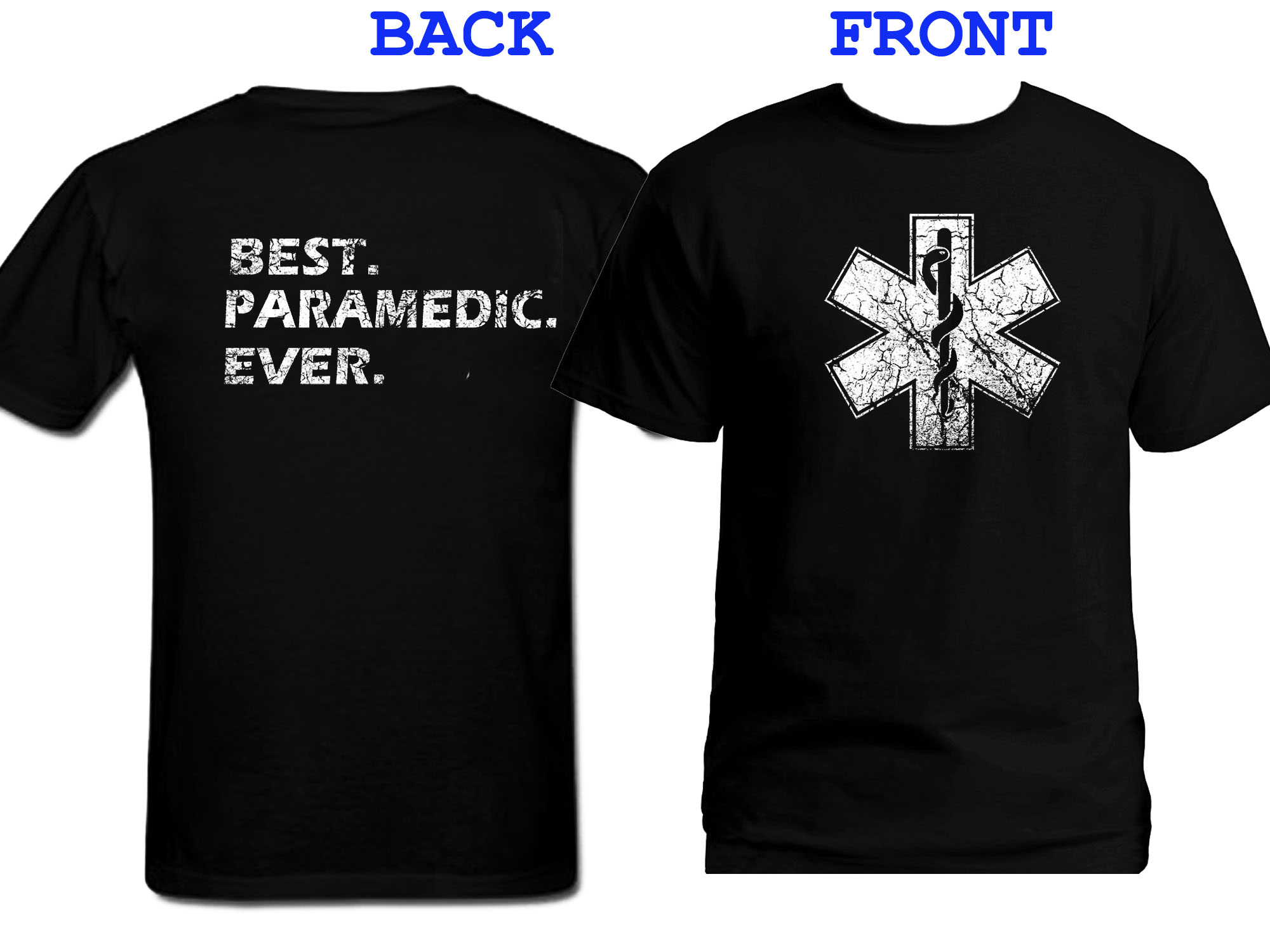 Best paramedic ever distressed print black t-shirt 2