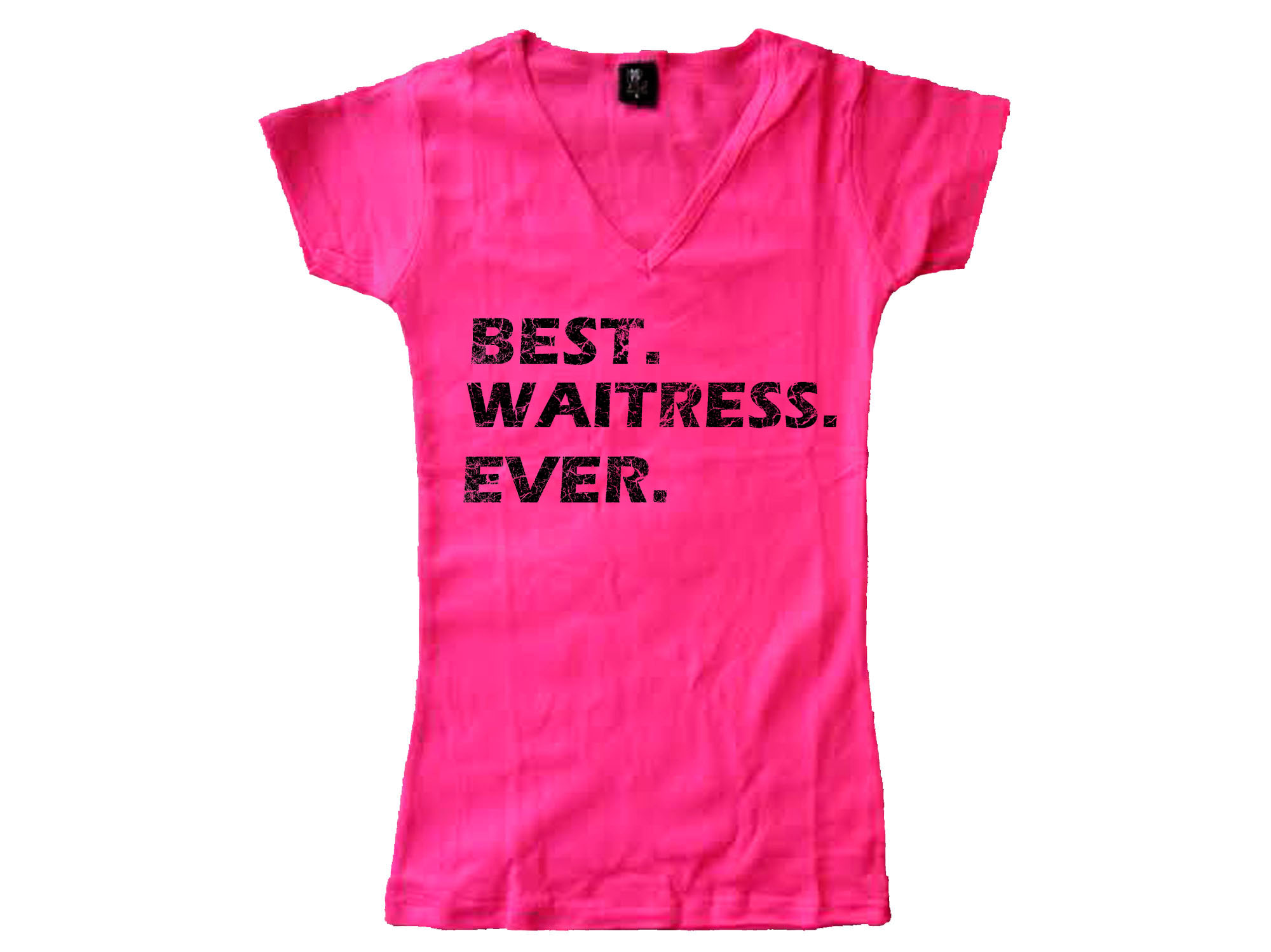 Best waitress ever women v neck black top shirt