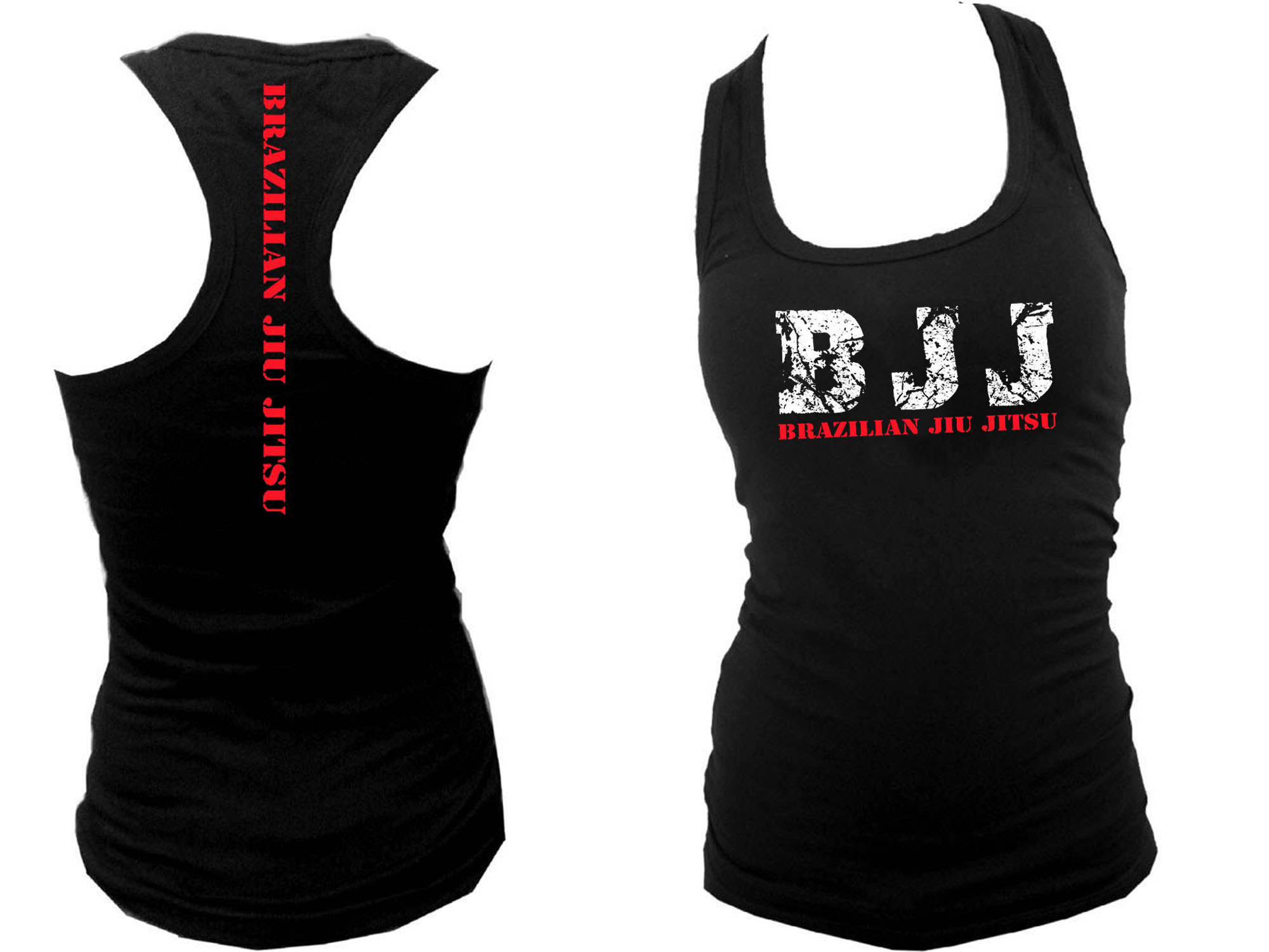 Brazilian jiu jitsu BJJ  front & back print women tank top S/M