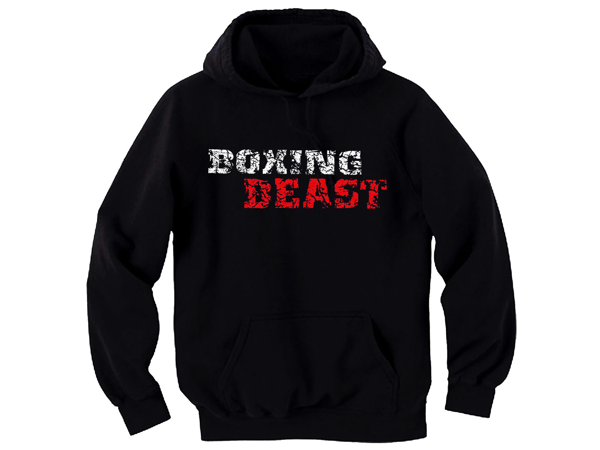 Boxing Beast distressed print sweat man/women/youth black hoodie