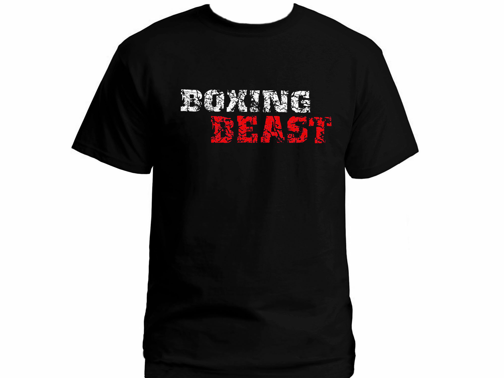 Boxing Beast distressed print customized graphic t-shirt