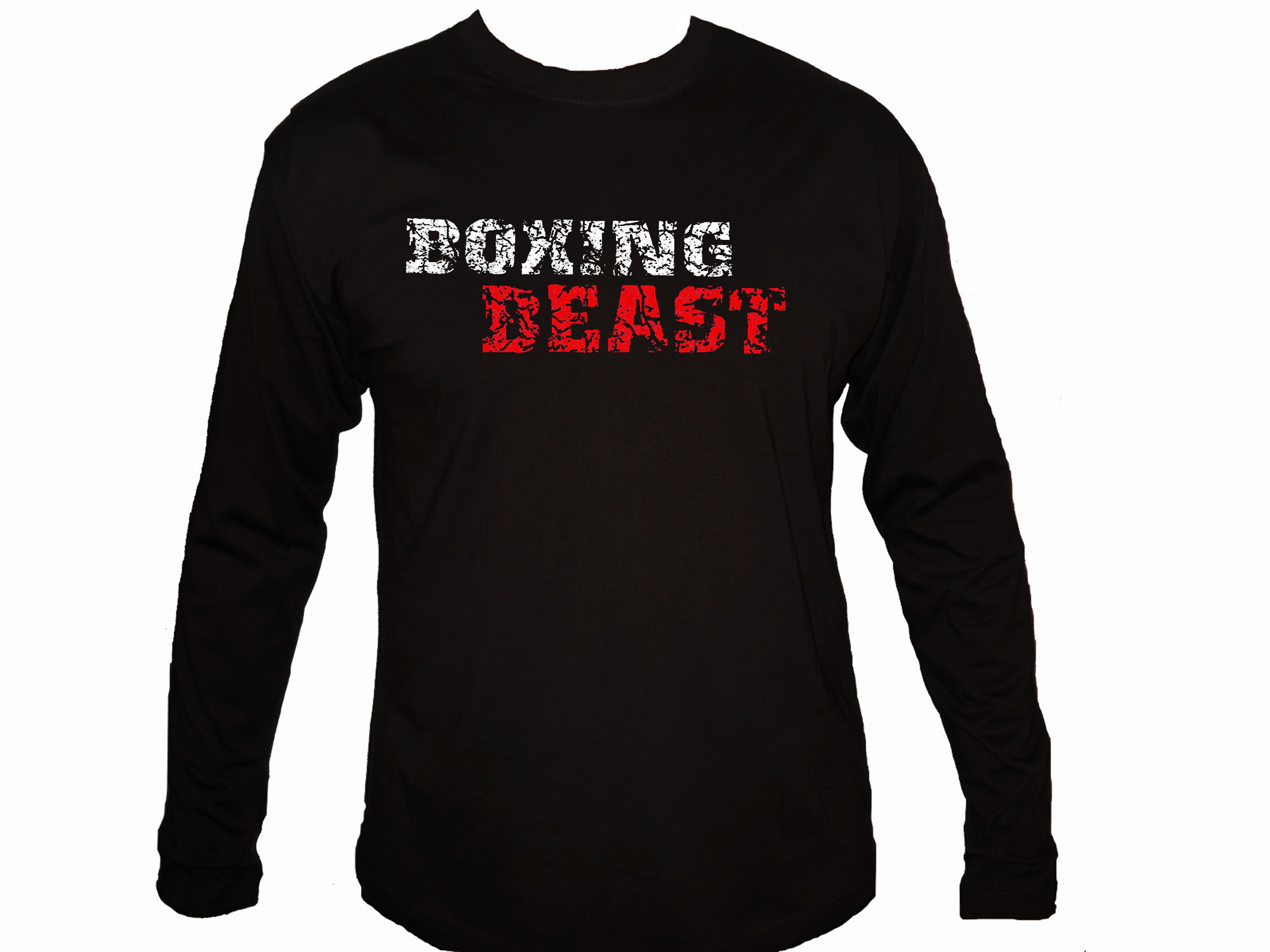 Boxing Beast distressed print sleeved graphic t-shirt
