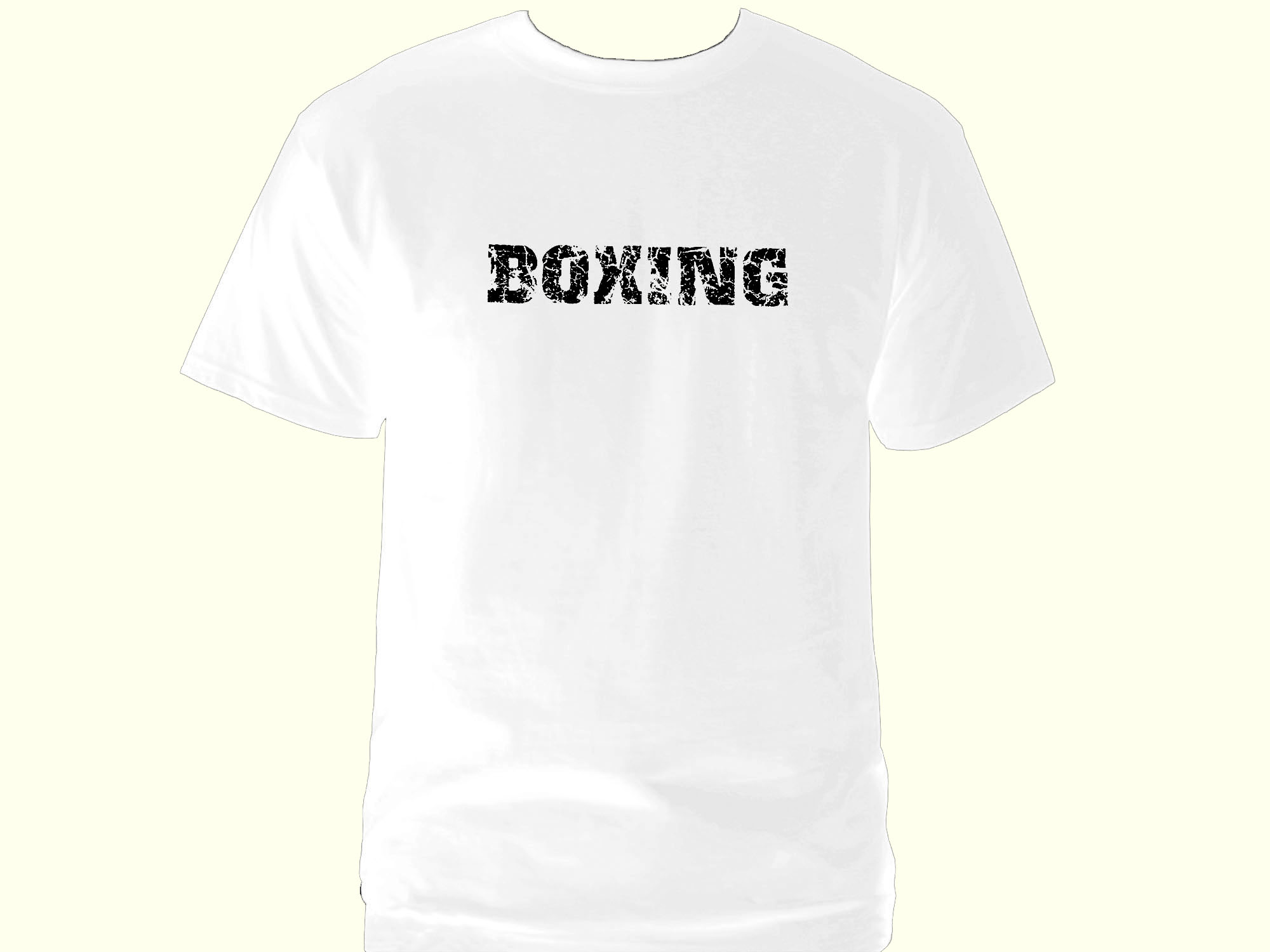Boxing distressed print graphic white new t-shirt