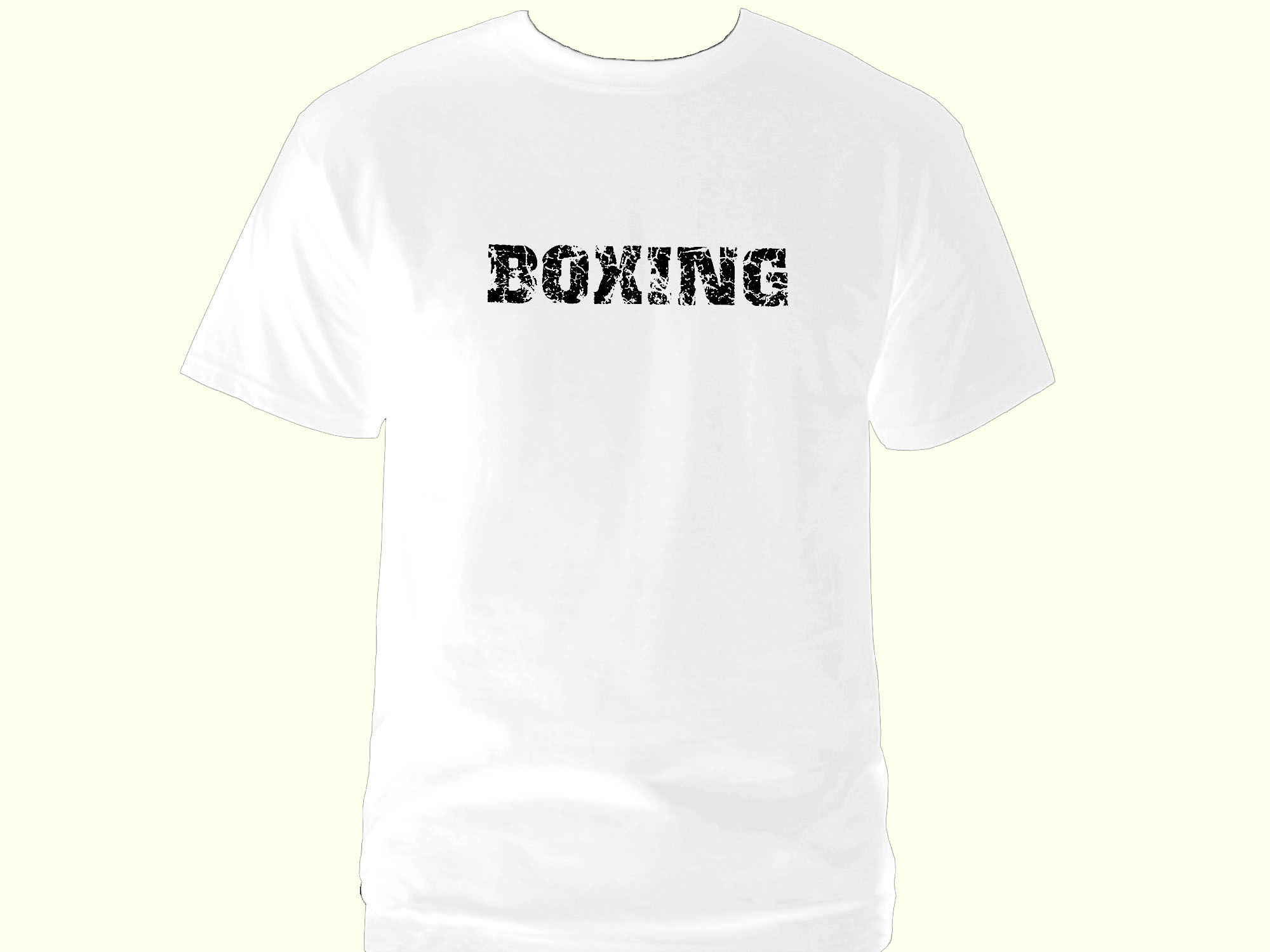 Boxing distressed print graphic white new t-shirt