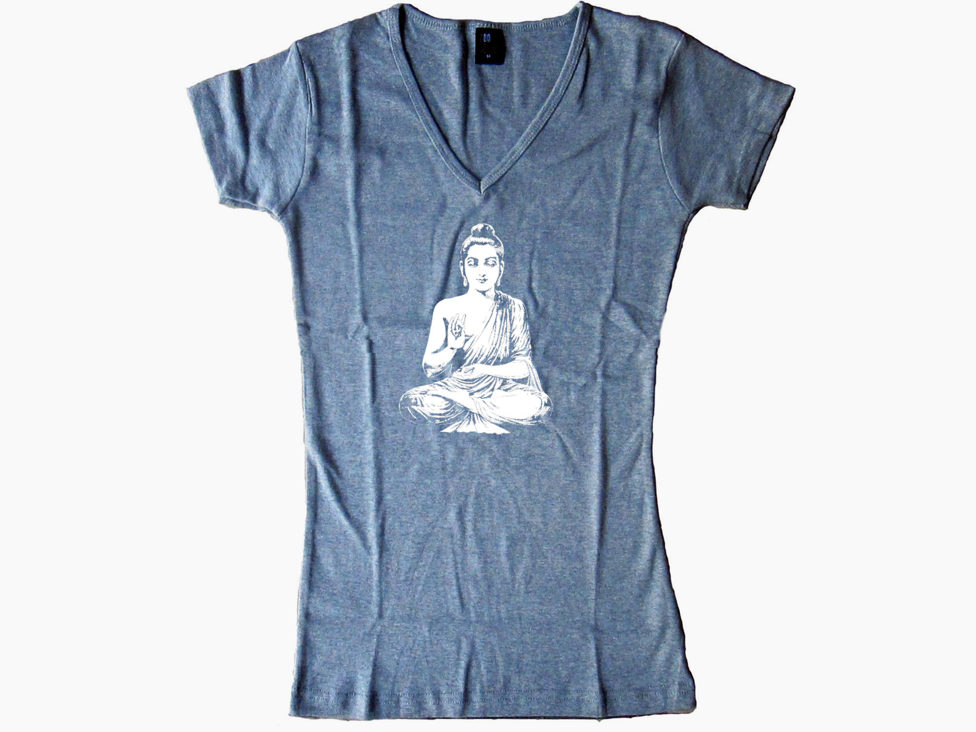 Buddha buda yoga wear woman or junior gray t-shirt