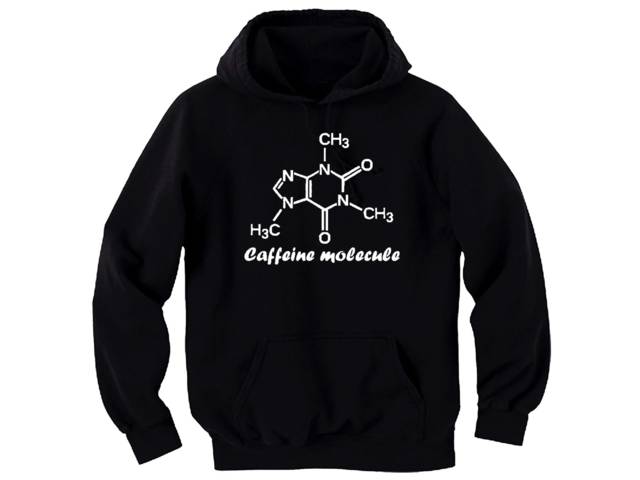 Caffeine Mollecule coffee addicted chemical geeks sweat hoodie