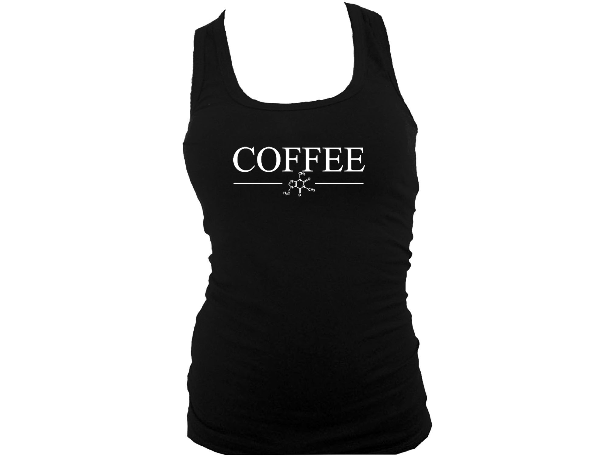 Caffeine coffee gift molecule women black tank top S/M 2