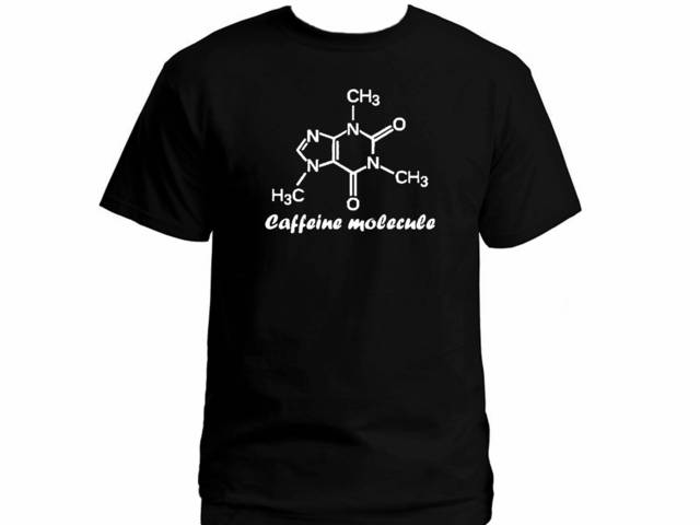 Caffeine molecule chemical nerdy graphic t shirt 2
