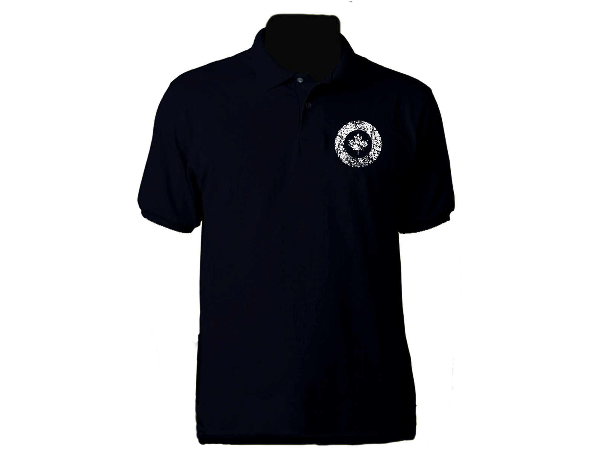 Canadian Air forse distressed symbol polo style sweat proof fabric t-shirt