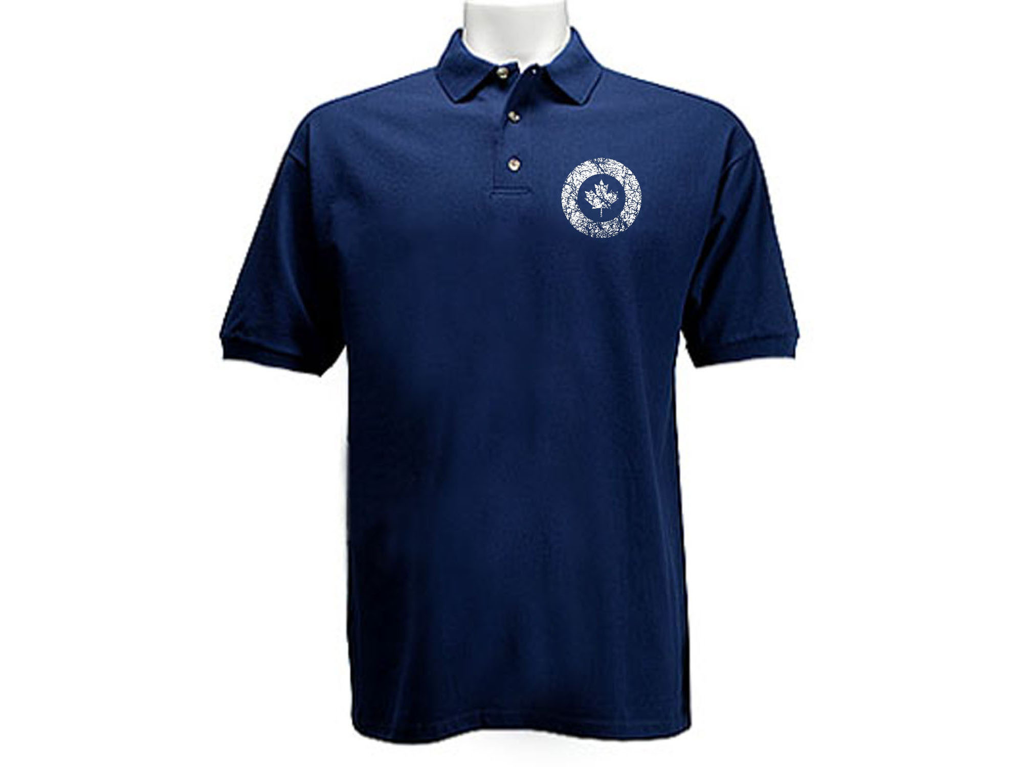 Canadian Air Force retro emblem distressed look polo t-shirt